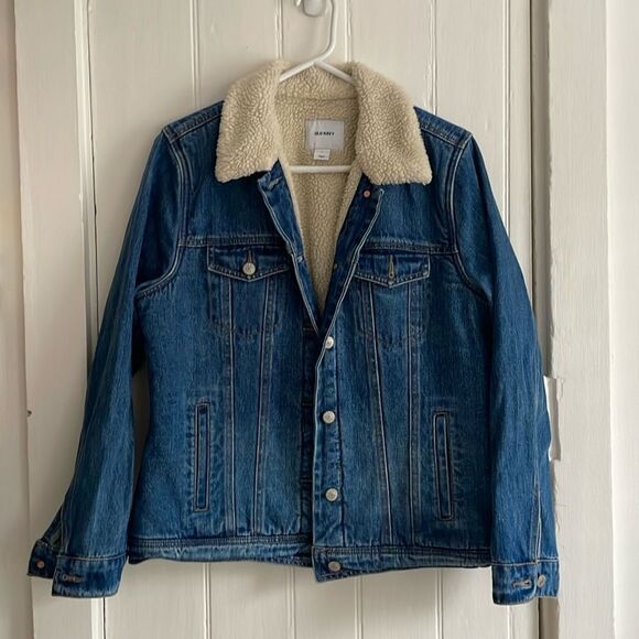 Old Navy Sherpa Lined Denim Jacket - Picture 1 of 6